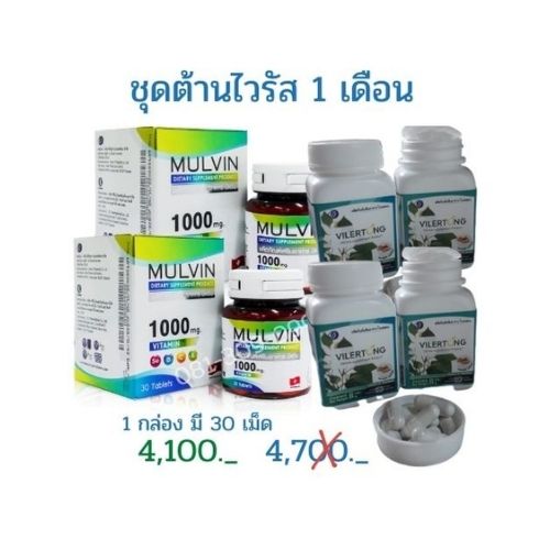 ชุดต้านไวรัส 1 เดือน วิตามินรวม+ไวเลอตอง